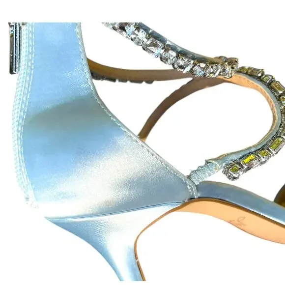 Jewel Badgley Mischka Women's Celine Heeled Sandal, Sky Blue | sz 9 *New w/ Flaw - Picture 15 of 16